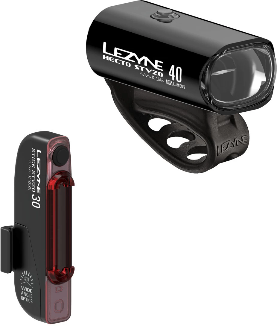 Lezyne LED Fahrradbeleuchtungsset Hecto Drive 40 STVZO + Stick Drive STZVO 1 Lezyne LED Fahrradbeleuchtungsset Hecto Drive 40 STVZO + Stick Drive STZVO
